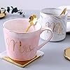 Mr and Mrs Coffee Mugs Set Marble Ceramic Coffee Cup for Bride and Groom