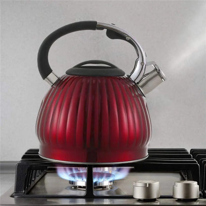 Stove Top Whistling Tea Kettle, 3L Stainless Steel Whistling Kettle with Heat-Resistant