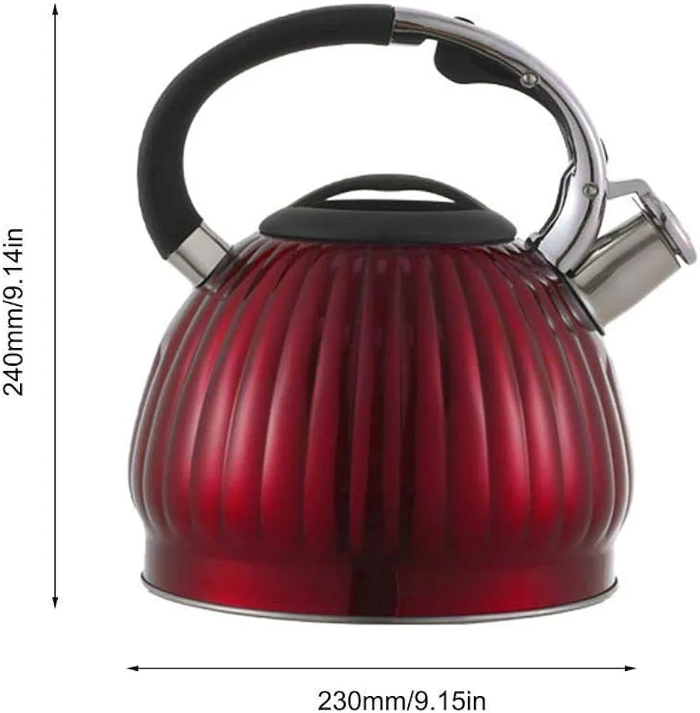 Stove Top Whistling Tea Kettle, 3L Stainless Steel Whistling Kettle with Heat-Resistant