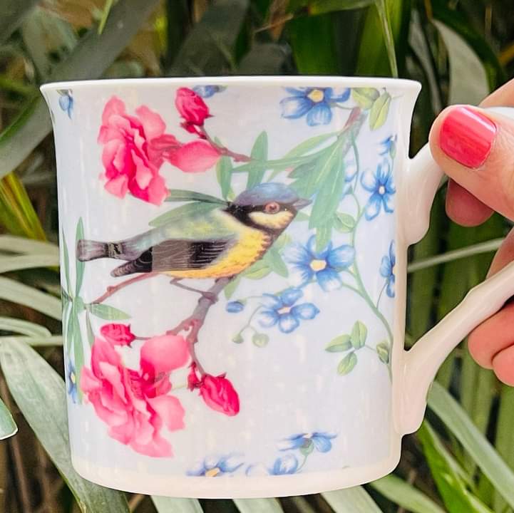 Bird Flower Coffee Cup Mug