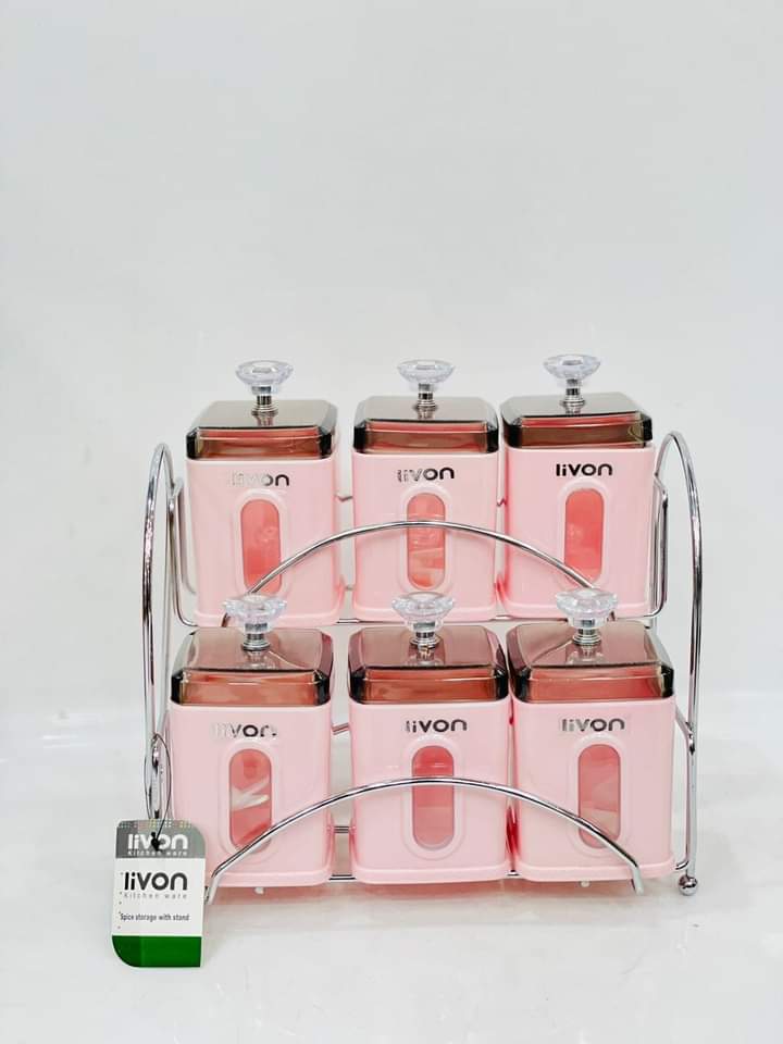 Livon Canister Set Of 6 Square Spices