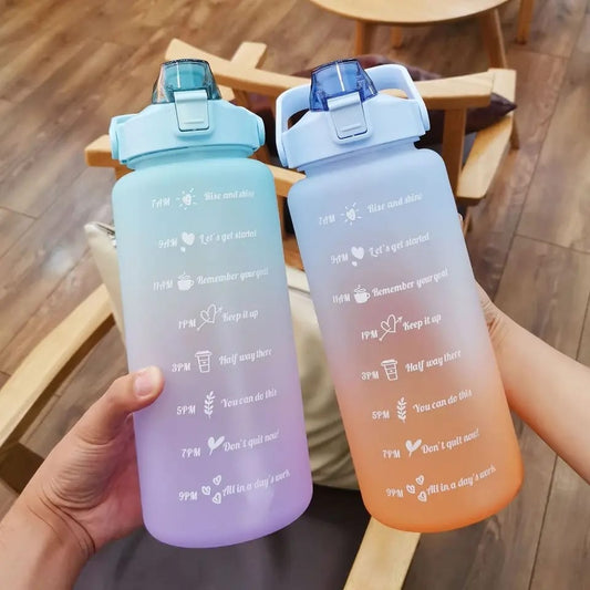 Random Water Bottle With Straw, Cute Motivational Water Bottle With Time Marker