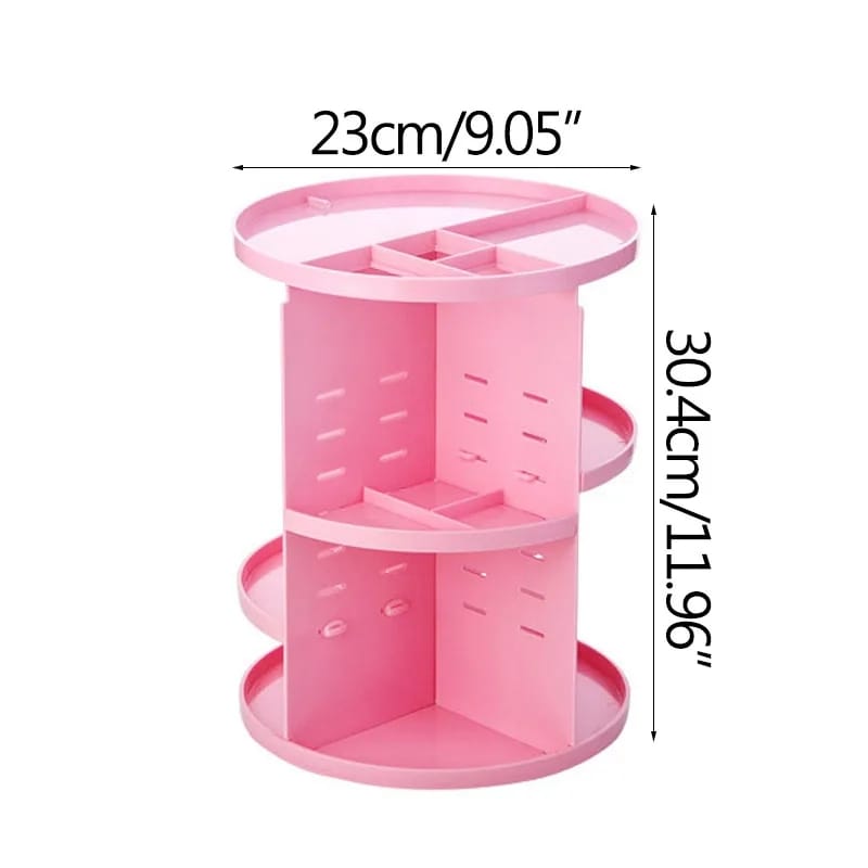 Rotating 360 Degree Cosmetic Storage Box Dressing Table Lipstick Skin Care Desktop Rack