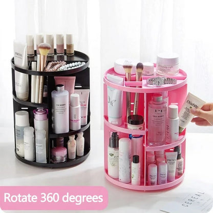 Rotating 360 Degree Cosmetic Storage Box Dressing Table Lipstick Skin Care Desktop Rack