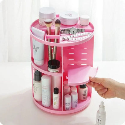 Rotating 360 Degree Cosmetic Storage Box Dressing Table Lipstick Skin Care Desktop Rack