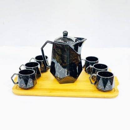 Modern Tea Set With Bamboo Tray