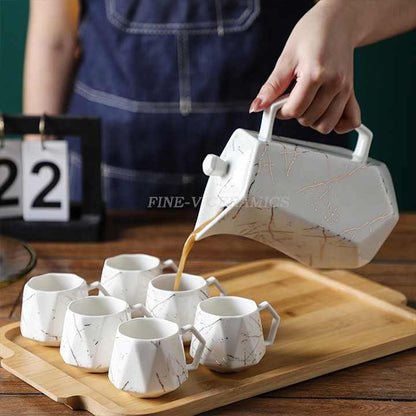 Modern Tea Set With Bamboo Tray