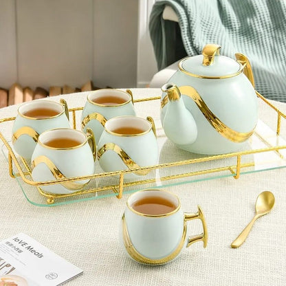 PEACE KEEPERS TEA & COFFEE CUP SET - WHITE AND GOLD