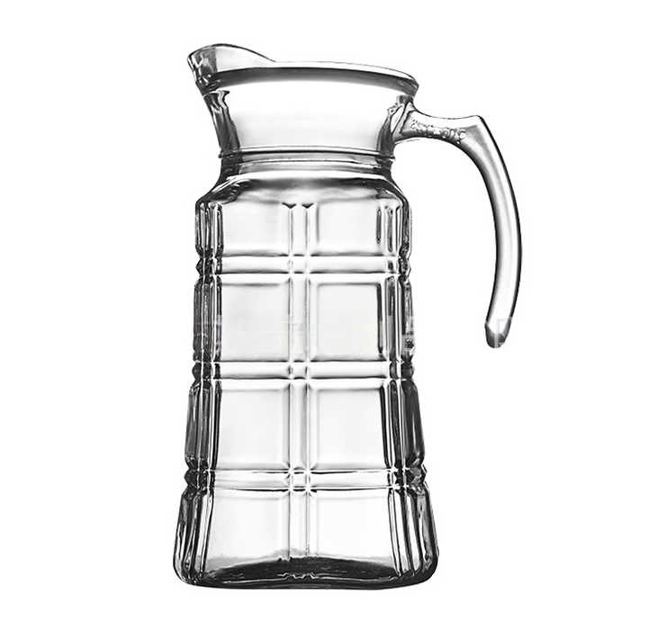 Square Cold Water Glass Jug Large Capacity 1800ml Juice Pitcher With Lid and Handle