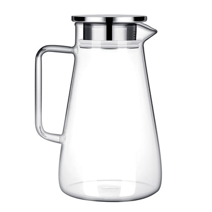 Water Jug Juice Pitcher Glass Jug with Stainless Steel Lid