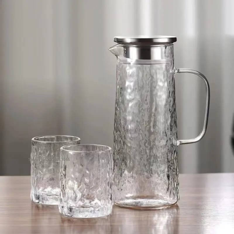 Nordic Style Juice Jug Household Glass Water Set for Cold & Hot Drinks