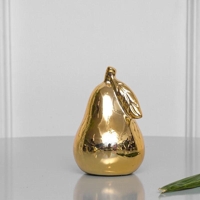 Nordic Style Modern Minimalist Golden Silver Pear Ornaments Suitable For Desktop Decoration, Golden