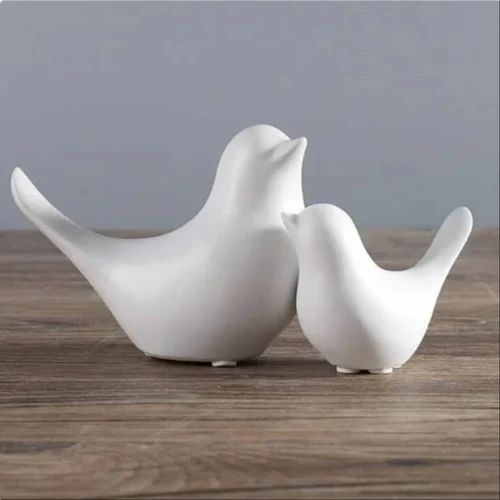 White Ceramic Bird Ornaments Home Decorations