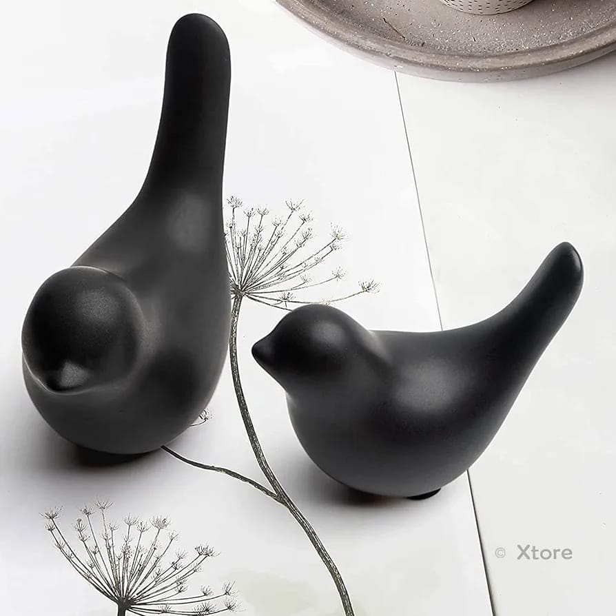 Black  Ceramic Sparrow Home Decor