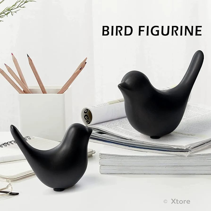 Black  Ceramic Sparrow Home Decor