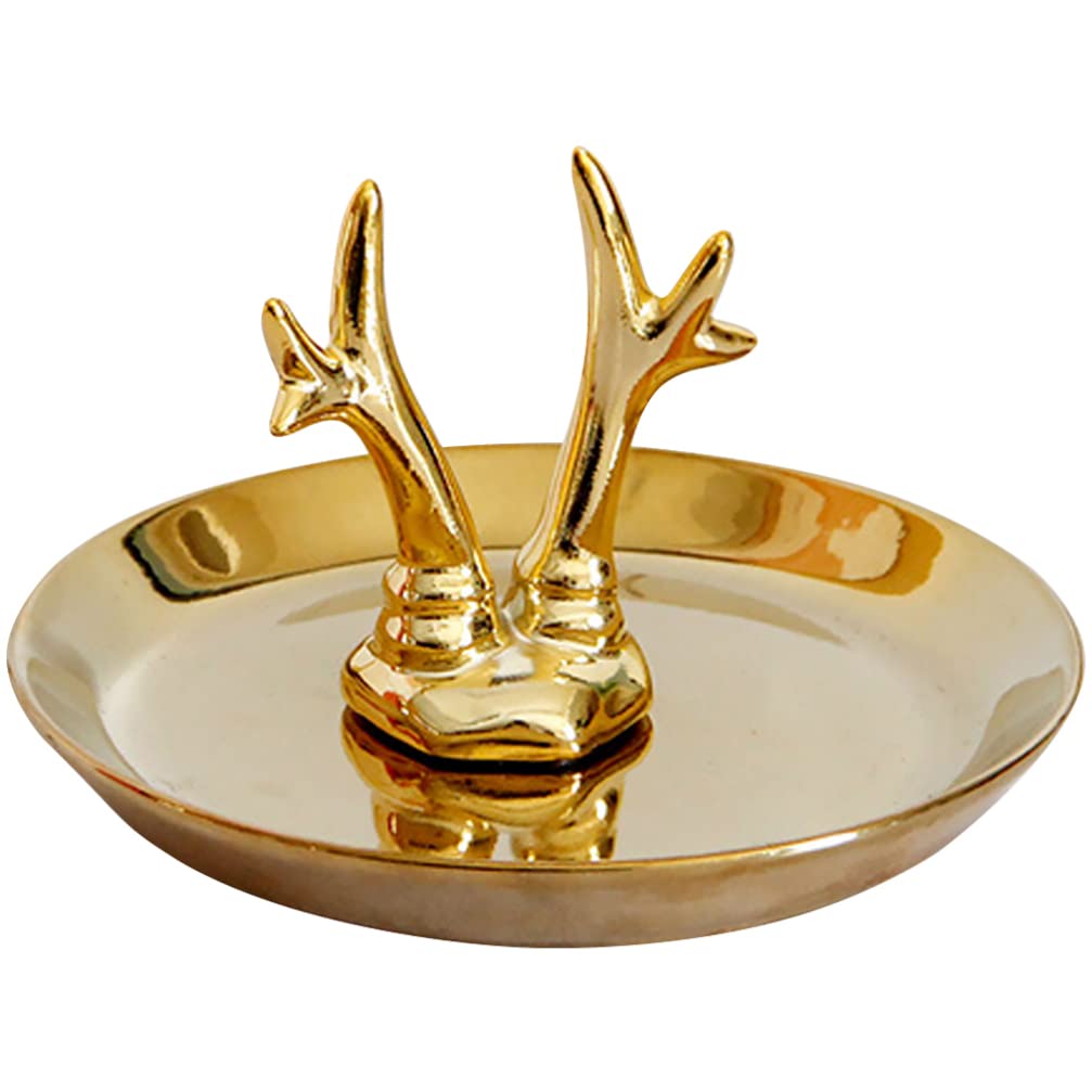 Gold Unicorn Decorative Tray With Animal Sculpture