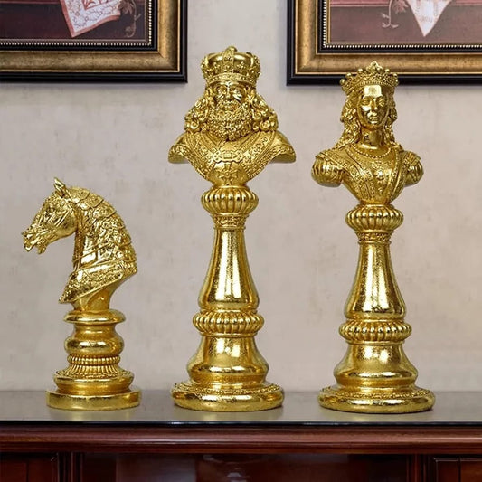 Golden Chess Pieces Ornament (SET OF 3)