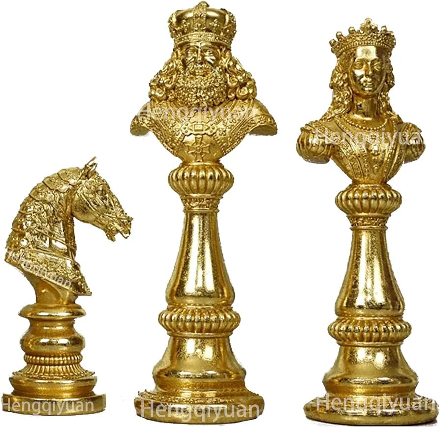 Golden Chess Pieces Ornament (SET OF 3)