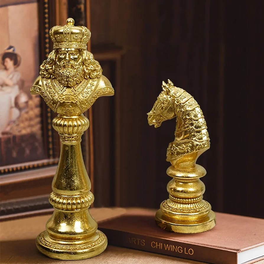 Golden Chess Pieces Ornament (SET OF 3)