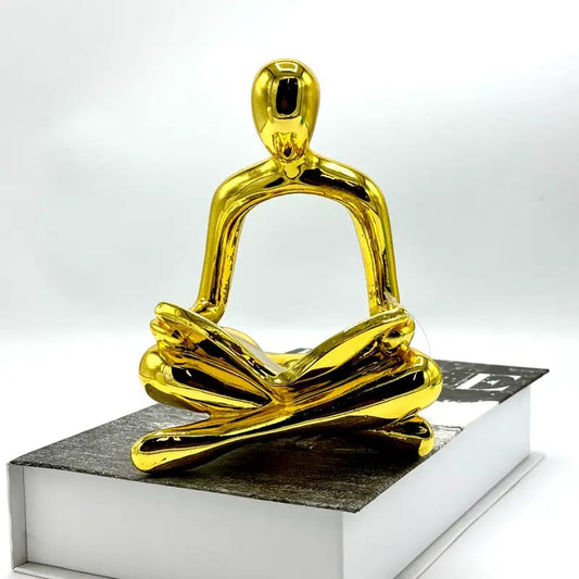 Gold Reader Statue Decorative Sculpture