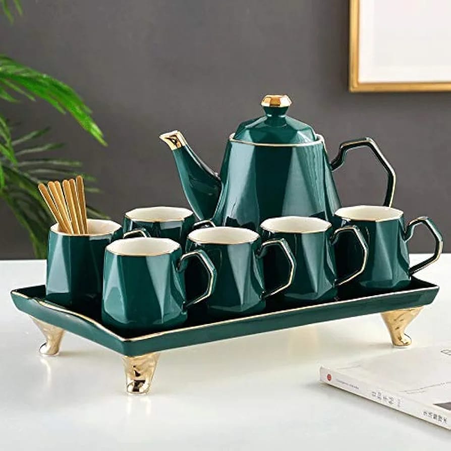 Luxury Porcelain Tea Set With Tray