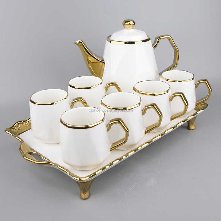 Luxury Porcelain Tea Set With Tray