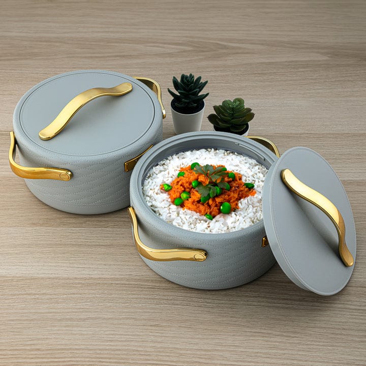 Luxury Design 3pcs Hotpot Set With Golden Handles