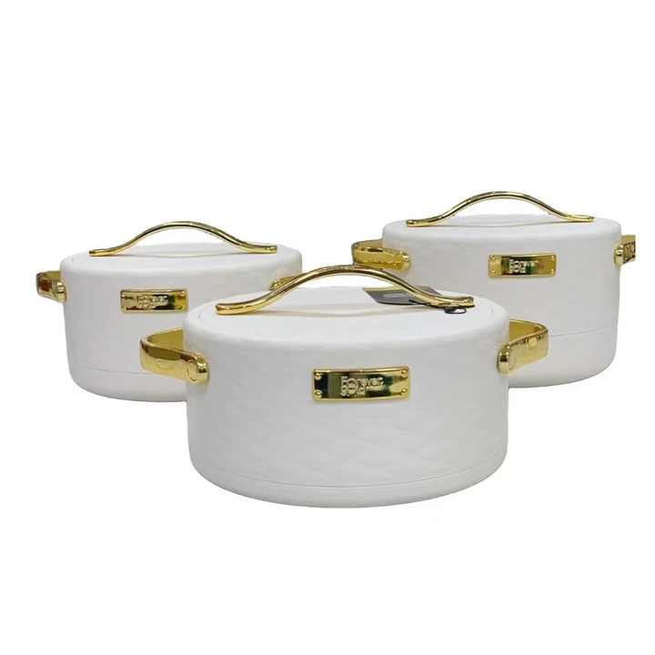 Luxury Design 3pcs Hotpot Set With Golden Handles