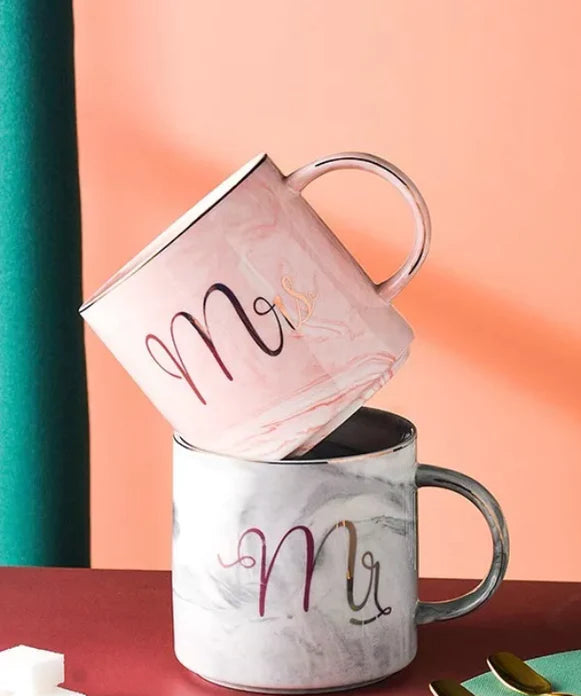 Mr. & Mrs. Printed Ceramic Couple Mug Set Best For Gifts